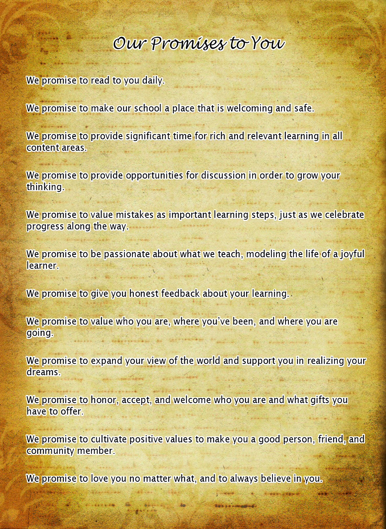 Our Promises to Students